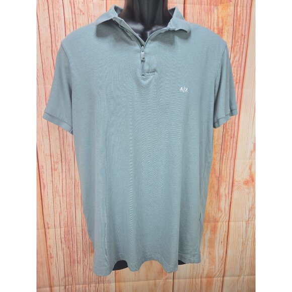 Armani Exchange Mens Large Polo Shirt Slim Fit Short Sleeve Casual - Picture 1 of 9